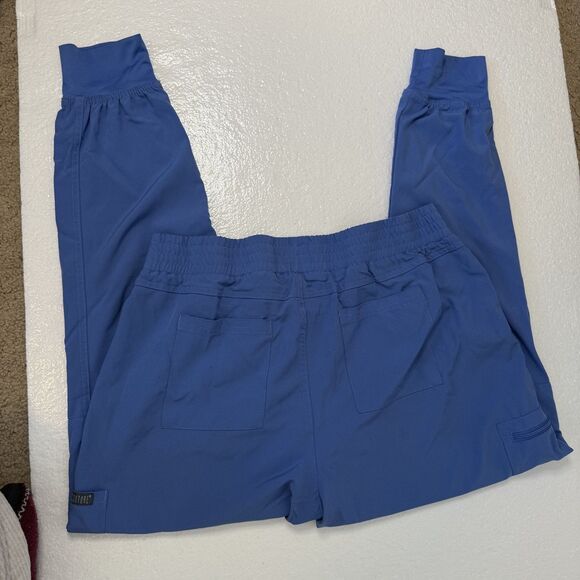 Med Couture Women's Large Energy Smocked Waist Cargo Jogger Scrub Pant CEIL BLUE - Picture 2 of 9